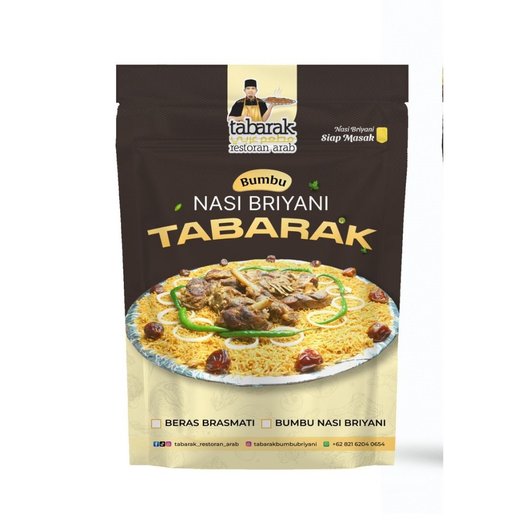 Tabarak Bumbu Nasi Briyani Arab 20gr – Bumbu Briyani Ayam Premium Siap Masak Rice Cooker