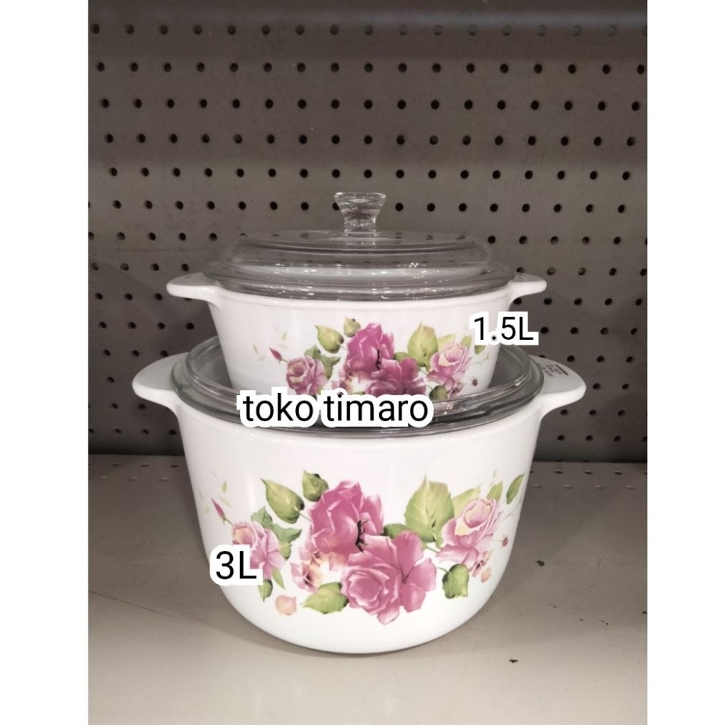 LUMINARC FRESH BOUQUET PANCI MASAK KACA 1.5L+3L