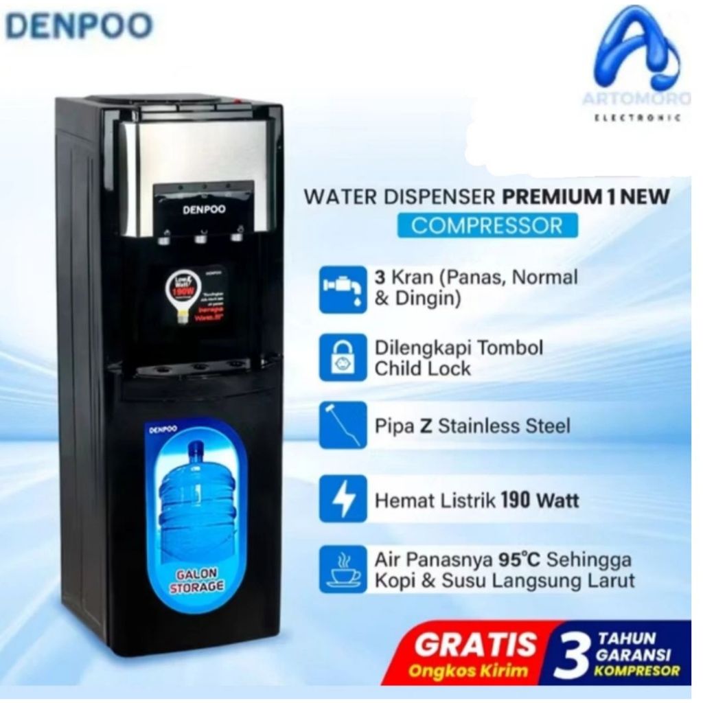 Dispenser Galon Bawah DENPOO Premium 1 Series - CHILD LOCK
