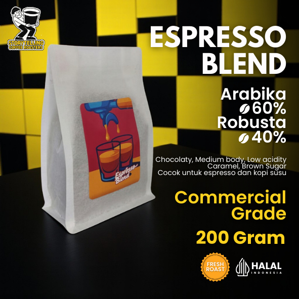 Kopi Blend Arabika Robusta 50 50 Sangrai Medium 200 gram Cocok untuk Es Kopi Susu Espresso