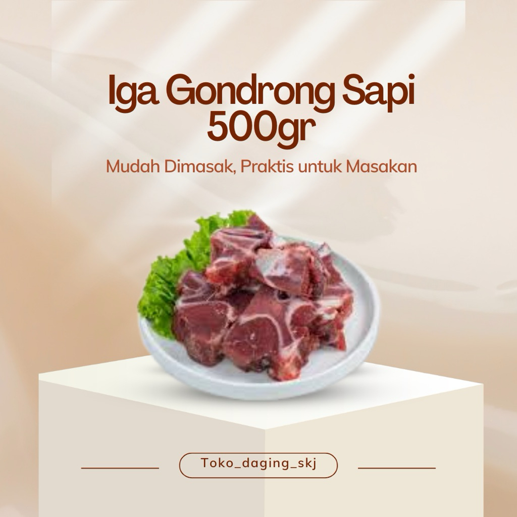 Iga Gondrong Sapi Untuk Sop Beku 500g Daging Sapi Segar Cocok Dimasak Sop