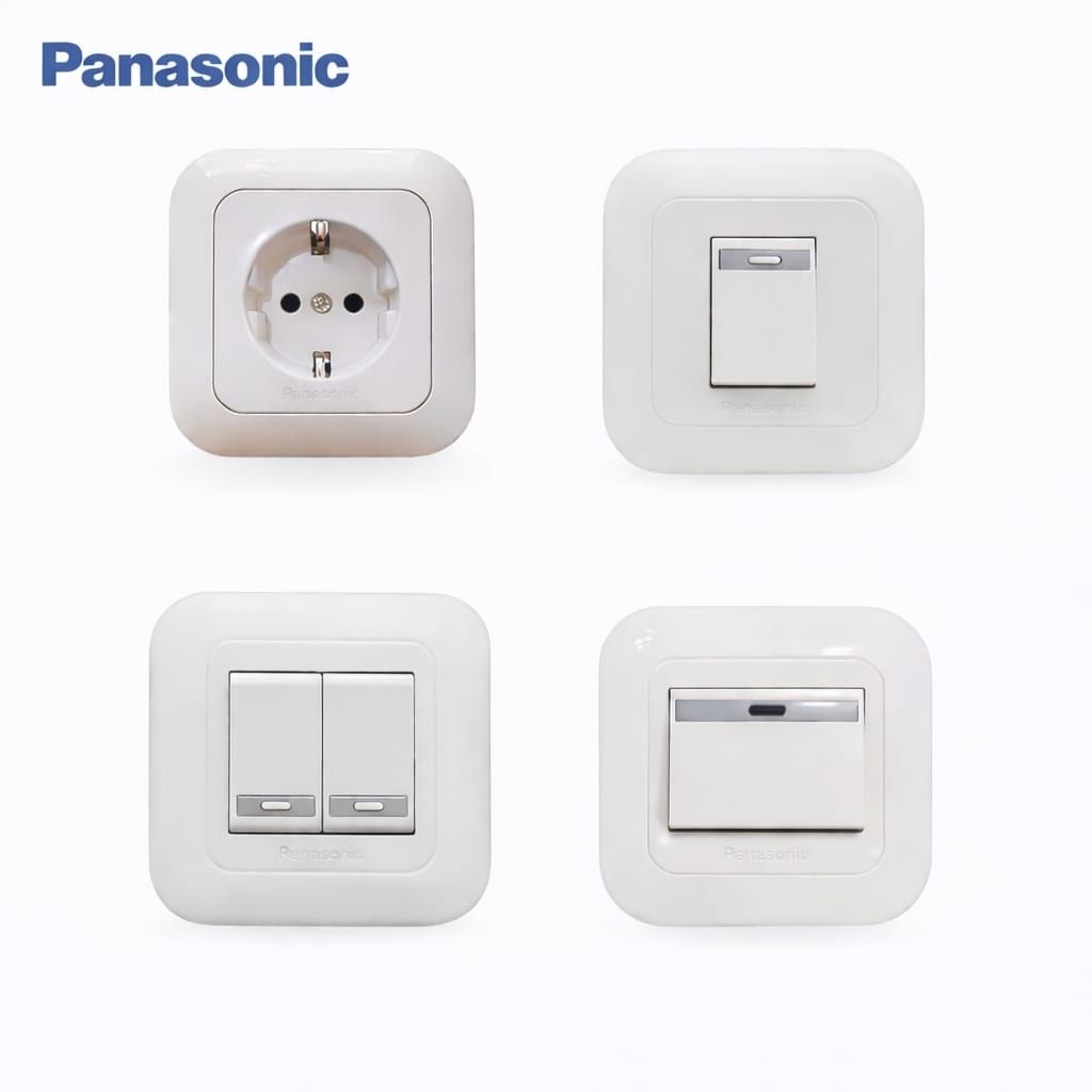 PANASONIC WIDE SAKLAR LISTRIK SERI ENGKEL STOPKONTAK   INBOW CP NCP PUTIH ORIGINAL