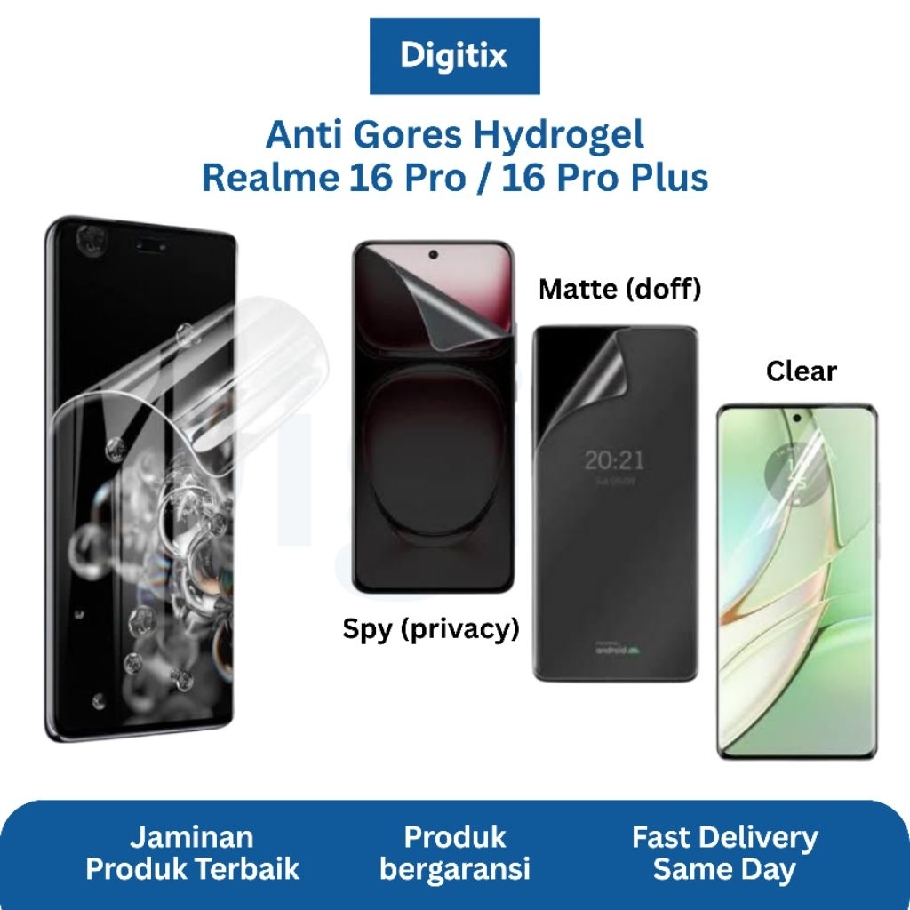 Anti Gores Realme 16 Pro Plus + 5G Clear Bening Matte Doff Spy Privacy Hydrogel Not Tempered Glass