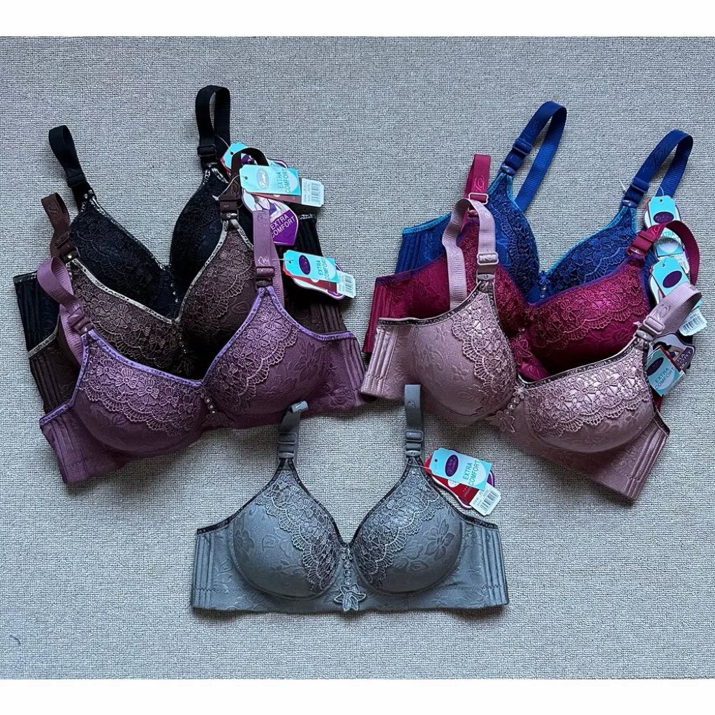 3PCS BRA PIAOLI MODEL EMBOS MEWAH ELEGAN CUP B KAIT 3 PREMIUM QUALITY  BH PIAOLI ORIGINAL FULL EMBOS