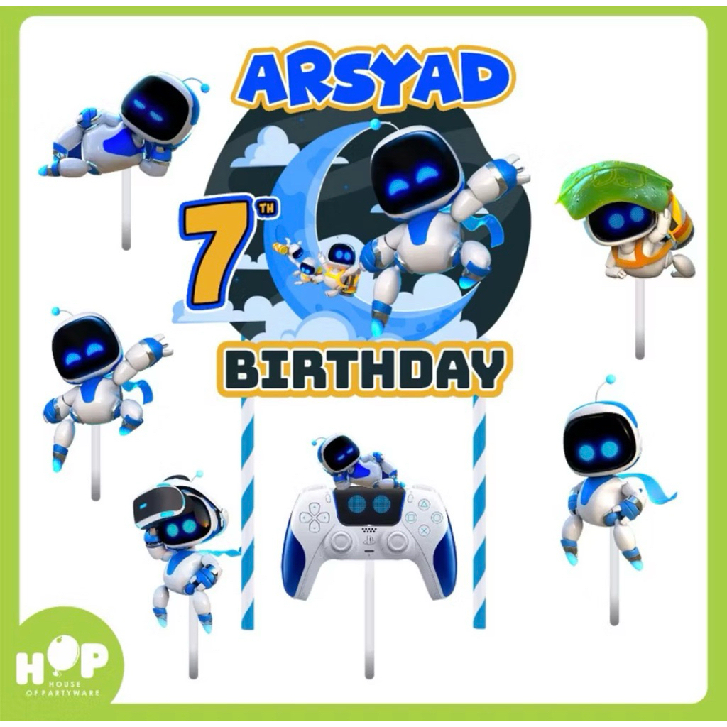 Cake Topper Astronot Bisa Custom Nama Umur