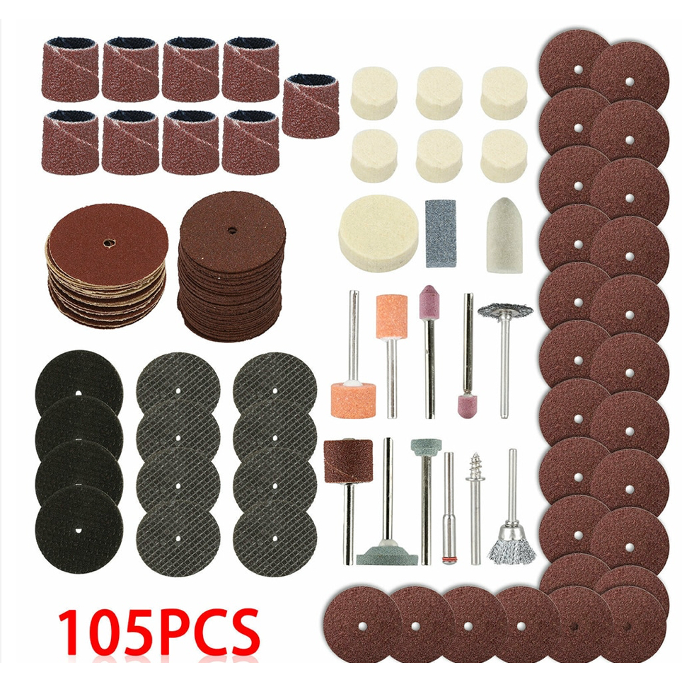 Mata Bor Mini Gerinda Set 105 Pcs Mata Tunner Set Amplas Potong Poles Bor Ukir Set Mata Gerinda Mini