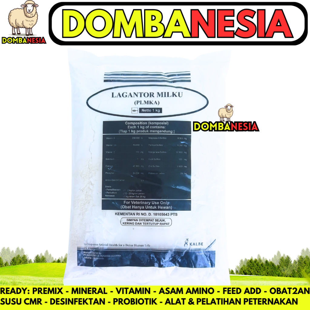 LAGANTOR MILKU 1 KG - Premix Sapi Peningkat Produksi Susu & Pertumbuhan Sapi Kambing Perah