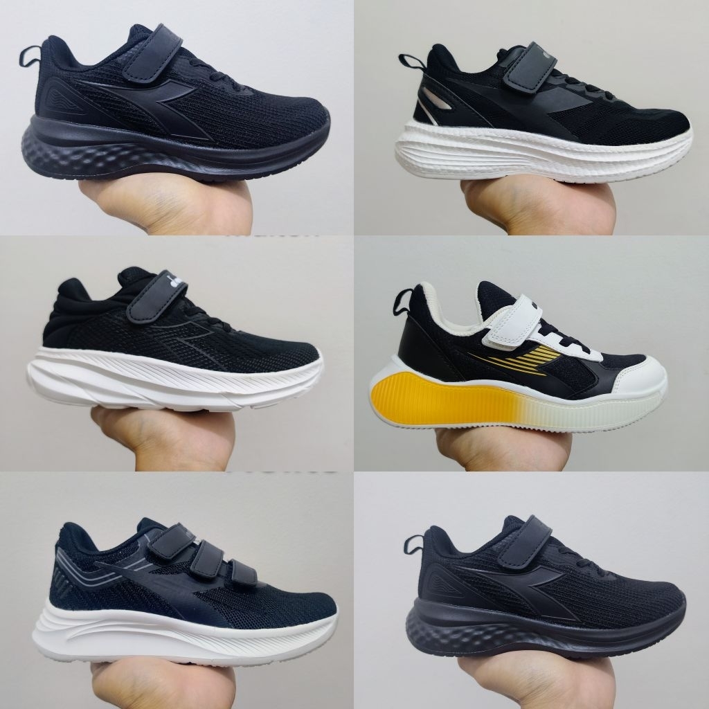 [ORI] Sepatu Sekolah Anak Diadora Kurir, Katama, Morinho, Kameron Hitam