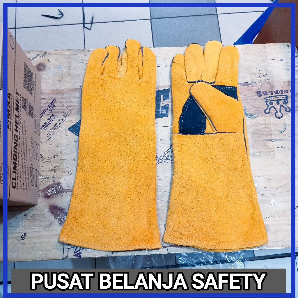 Sarung tangan las 16" kulit tebal - sarung tangan las tebal murah