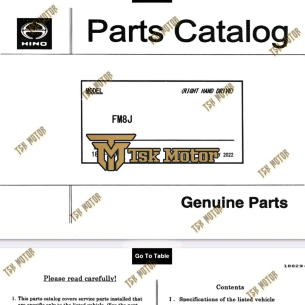 Softcopy PDF parts catalog hino ranger/hino lohan 500 new generation FM260JD-FM280 series FM8J Euro4