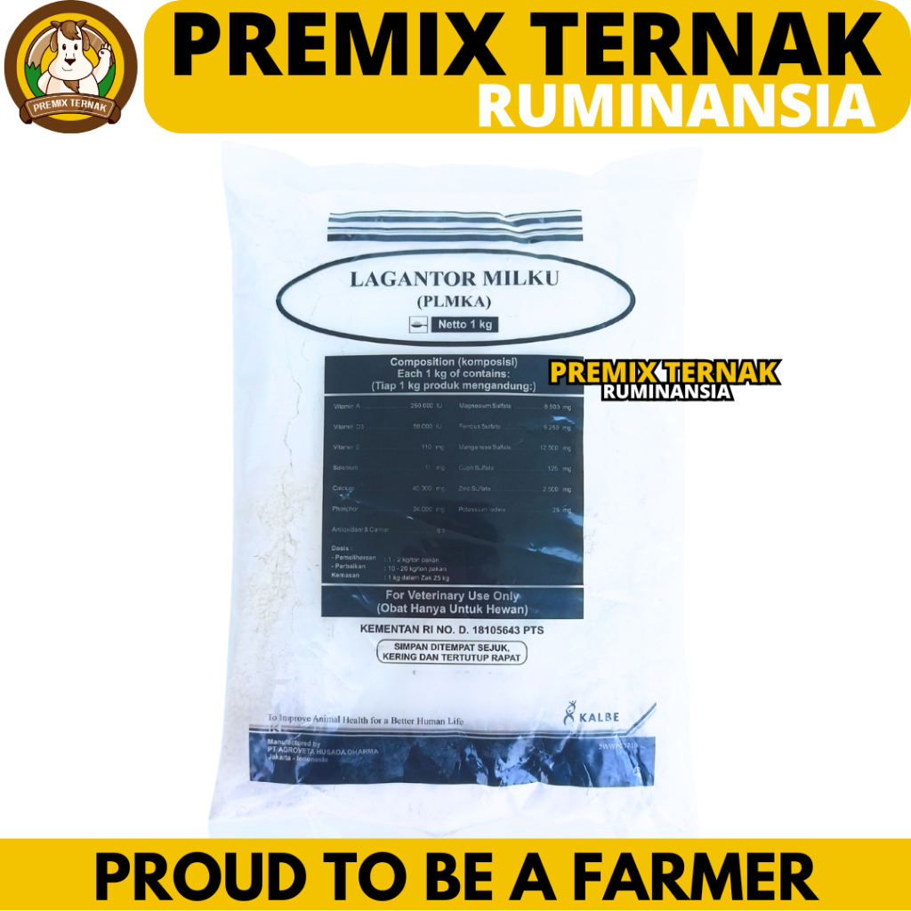 LAGANTOR MILKU 1 KG - Premix Mineral Vitamin Peningkat Produksi Susu & Pertumbuhan Sapi Perah