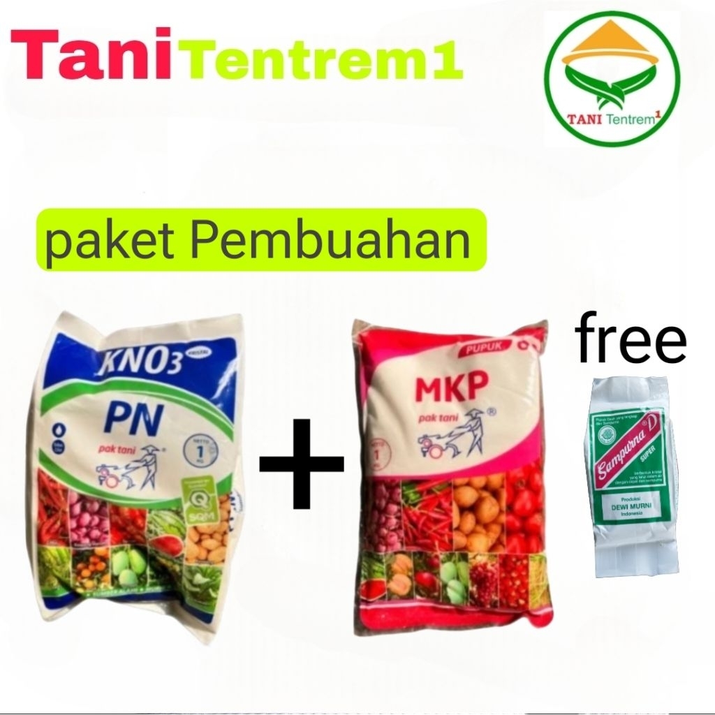 PAKET HEMAT PUPUK 2 KG MKP PAK TANI & KNO3 KRISTAL PAK TANI Untuk Fase Pembungaan Dan Pembuahan