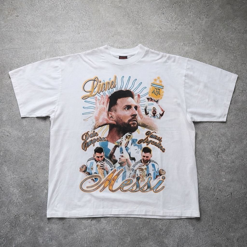 T-Shirt / Tees Bootleg GINSENGSTRIP Lionel Messi White Colour (NEW) | Bootleg GINSENG STRIP
