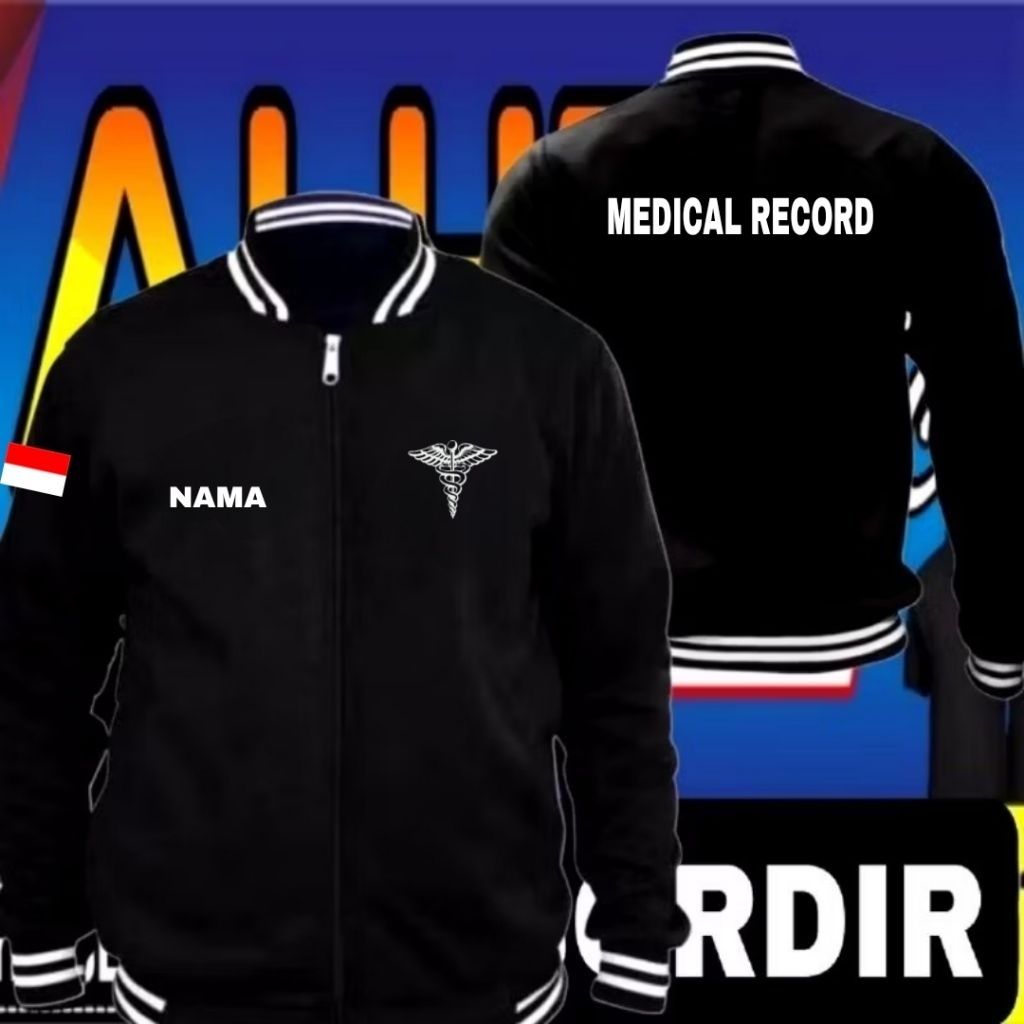 ready stok jaket bordir medical record Jaket medical record Jaket kerja medical record Jaket seragam