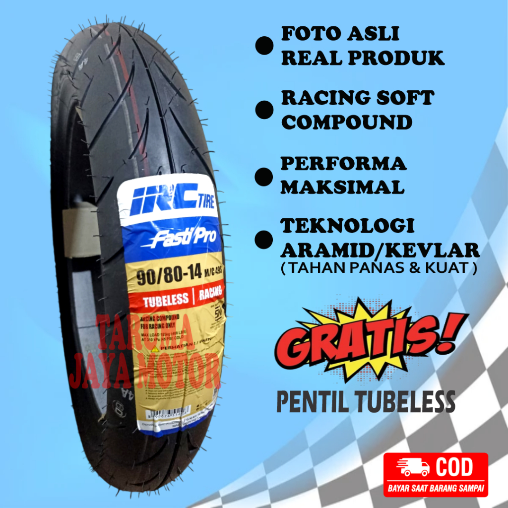 IRC Fasti Pro 90/80-14 Soft Compound Ban Luar Racing Motor Matic Balap Road Race Ring 14
