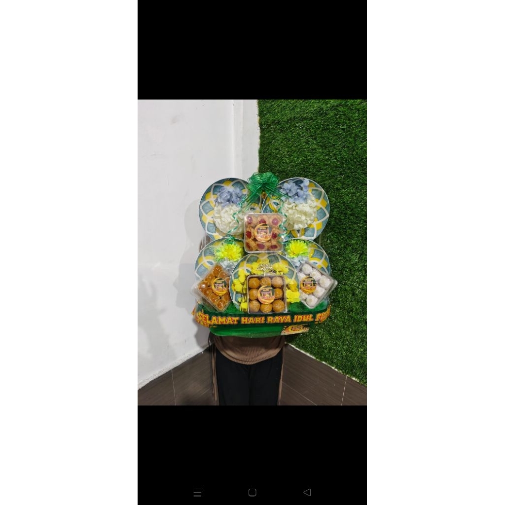 HAMPERS PARSEL HANTARAN LEBARAN PIRING KERAMIK PECAH BELAH KUE KERING PREMIUM PALEMBANG