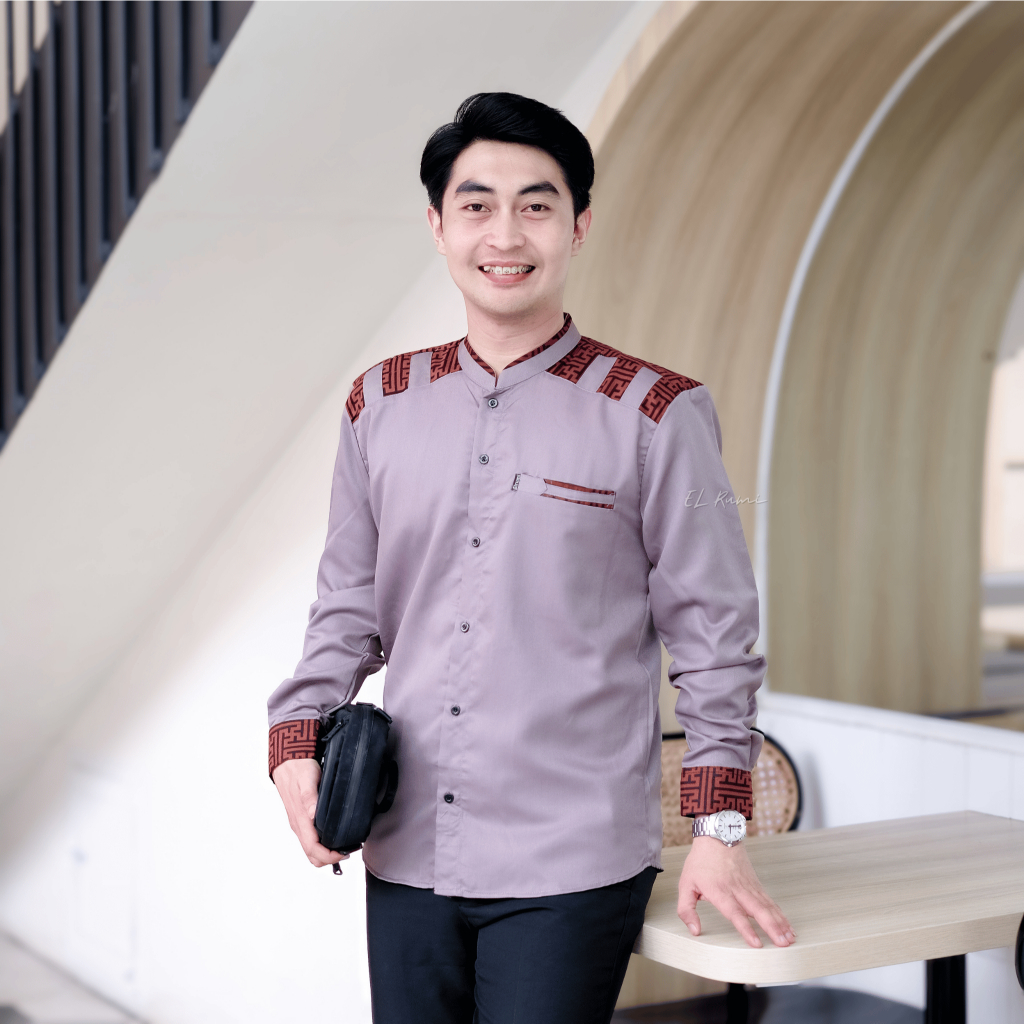 Baju koko dewasa Elrumi Batik lengan panjang