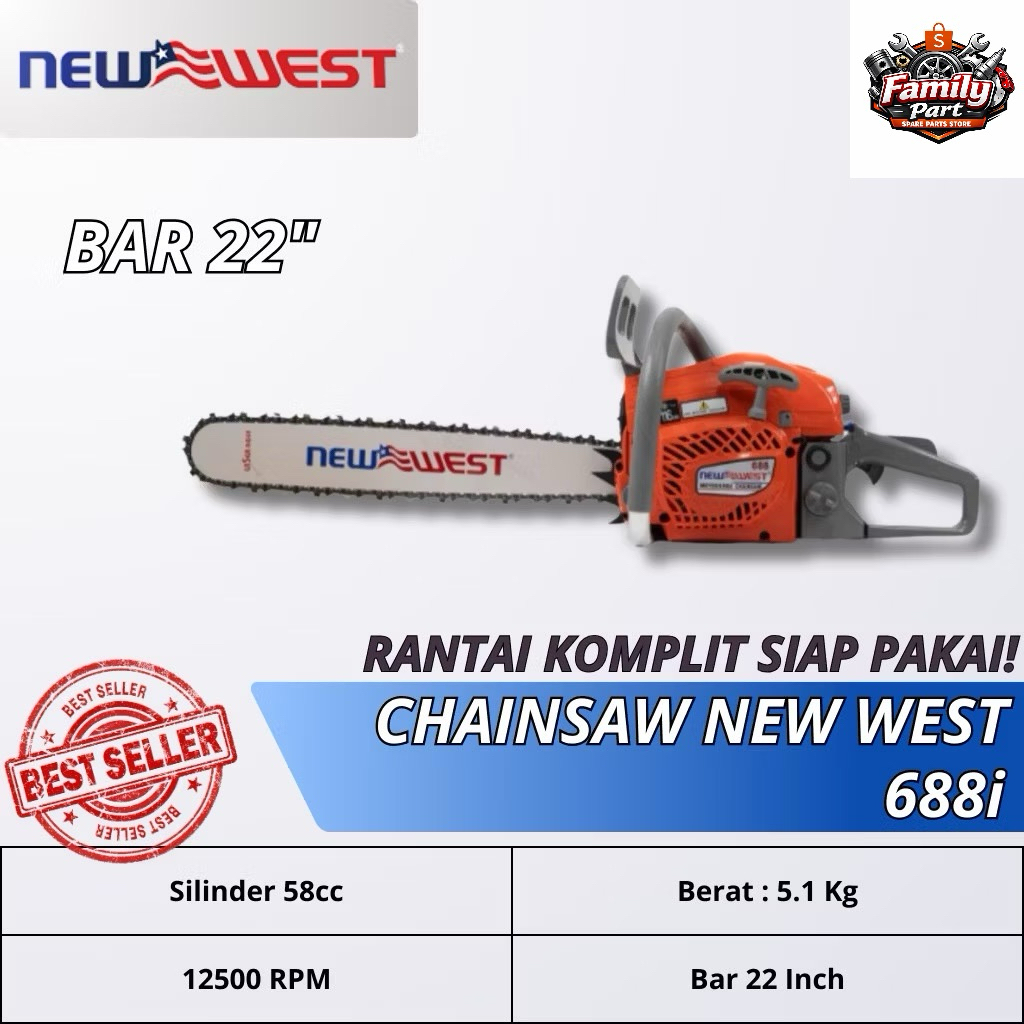 Terbaru Chain Saw/Engine Mesin Senso 688i Bar 22 New West Asli