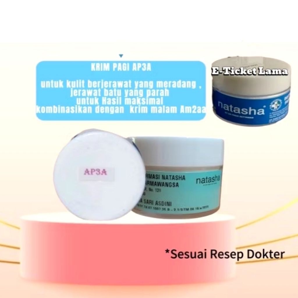 NATASHA KRIM PAGI AP3A UNTUK KULIT BERJERAWAT, JERAWAT BATU ATAU BESAR, MERADANG DAN PARAH