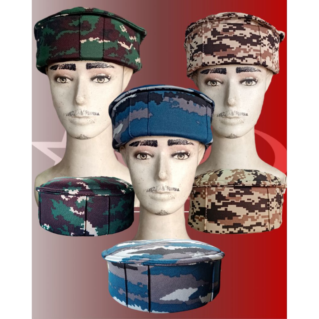 PECI . PECI PAKOL . PECI AFGANISTAN.  PECITALIBAN. PECI KUPLUK. peci motif  loreng