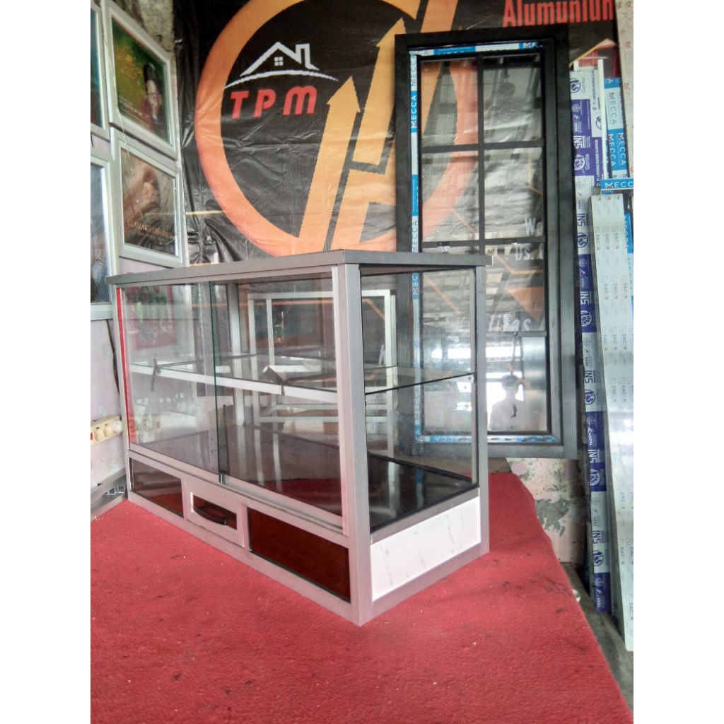 etalase/pajangan/warungnasi/serbaguna/alumunium/kaca