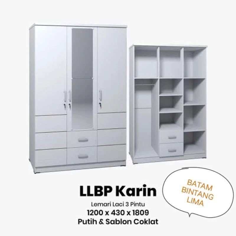Lemari baju lemari pakaian 3 pintu lemari penyimpanan lemari minimalis gstar