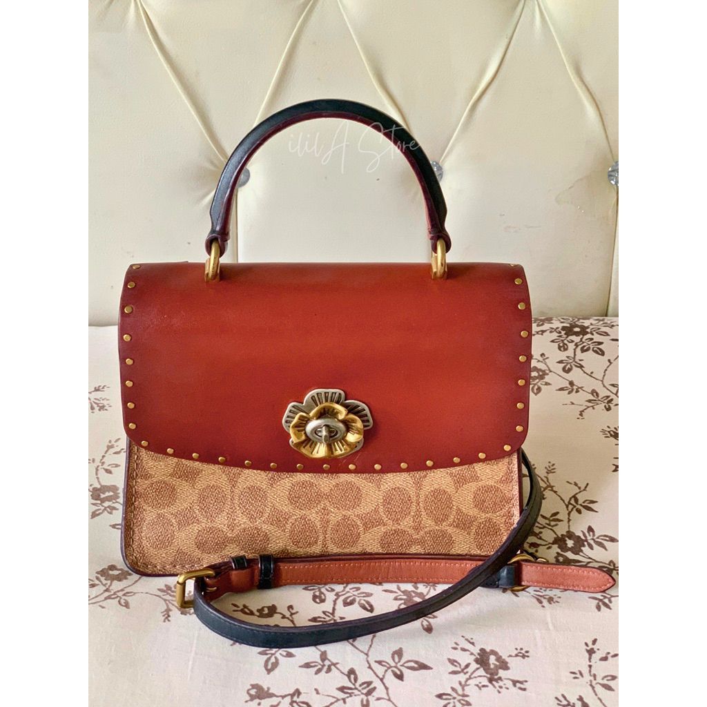 Original Preloved Coach Parker Shoulder Bag in Signature Canvas Brown