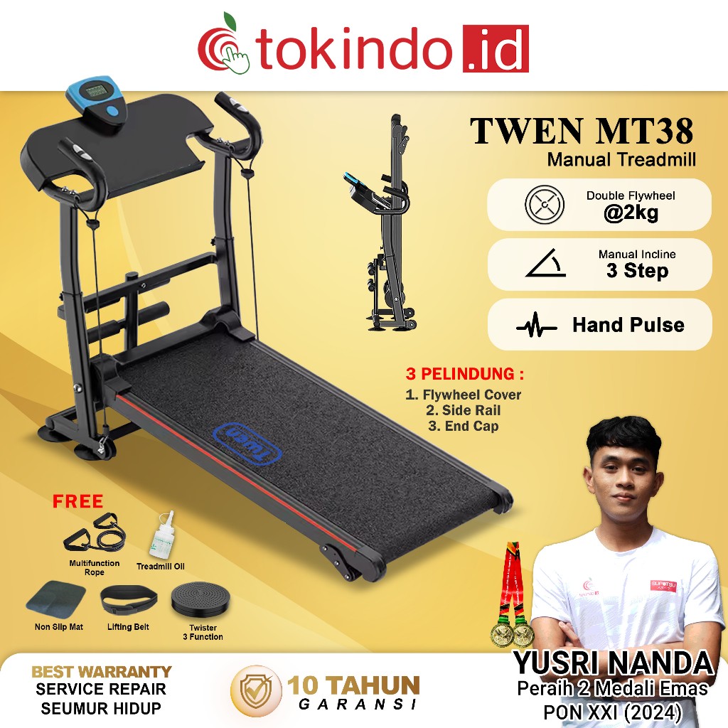 Alat FItness Treadmill Manual Alat Fitness Multifungsi Twen MT31 MT38
