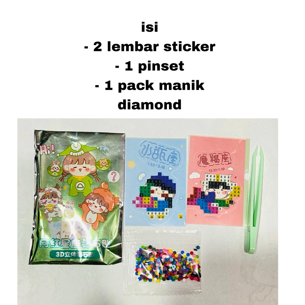 Sakha - sticker diamond  painting Momo korea viral | mainan tempelan 3d viral lemon soda