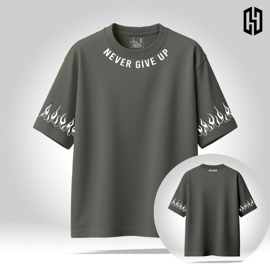 HAENHA Kaos Oversize Heavyweight Fire Cotton Combed 16S