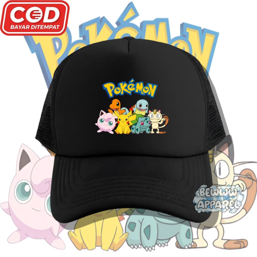 Topi Anak Trucker Pokemon - Topi Jaring Anak Pokemon