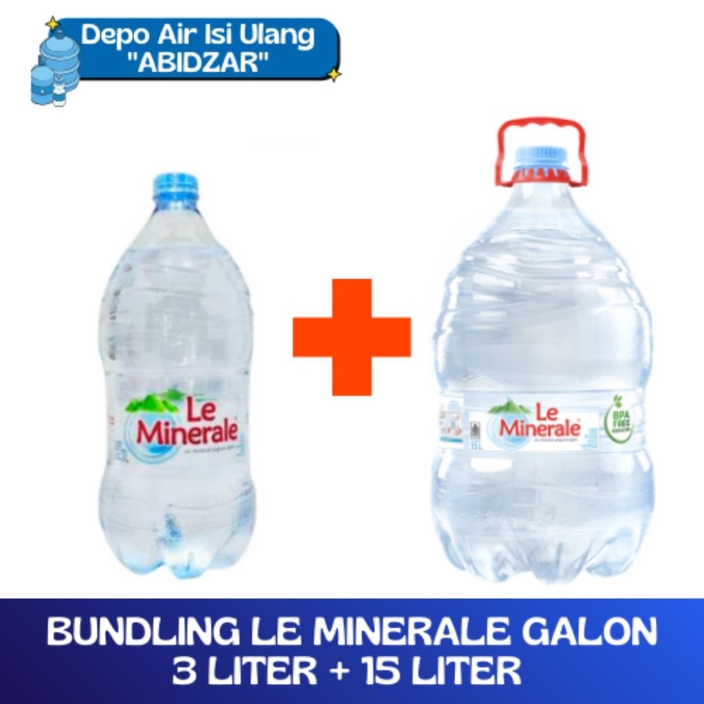 [PROMO BUNDLING] LE MINERALE GALON 3 LITER + 15 LITER / AIR MINUM LE MINERALE / GALON LE MINERALE 3 
