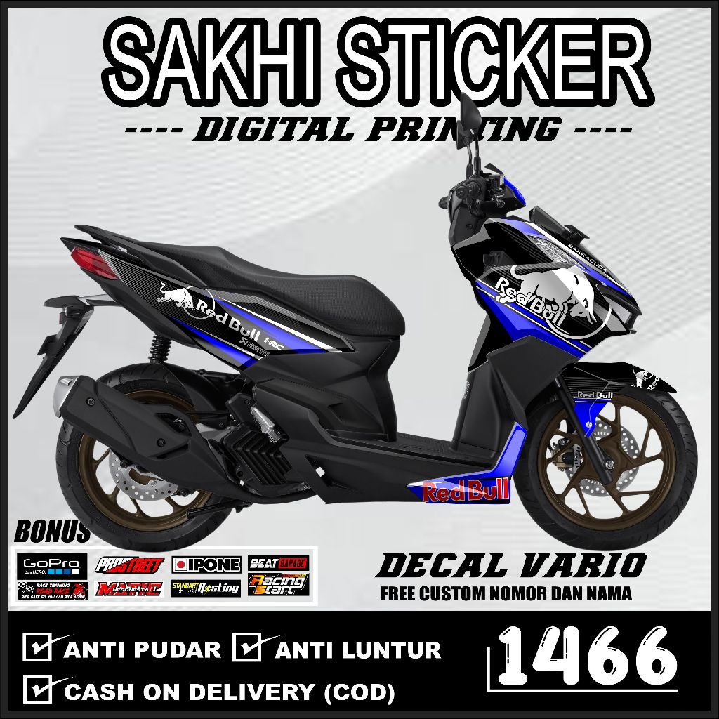 1466 Dekal Sticker VARIO NEW 160 Full Body Stiker Skotlet VARIO Desain Racing REDBULL
