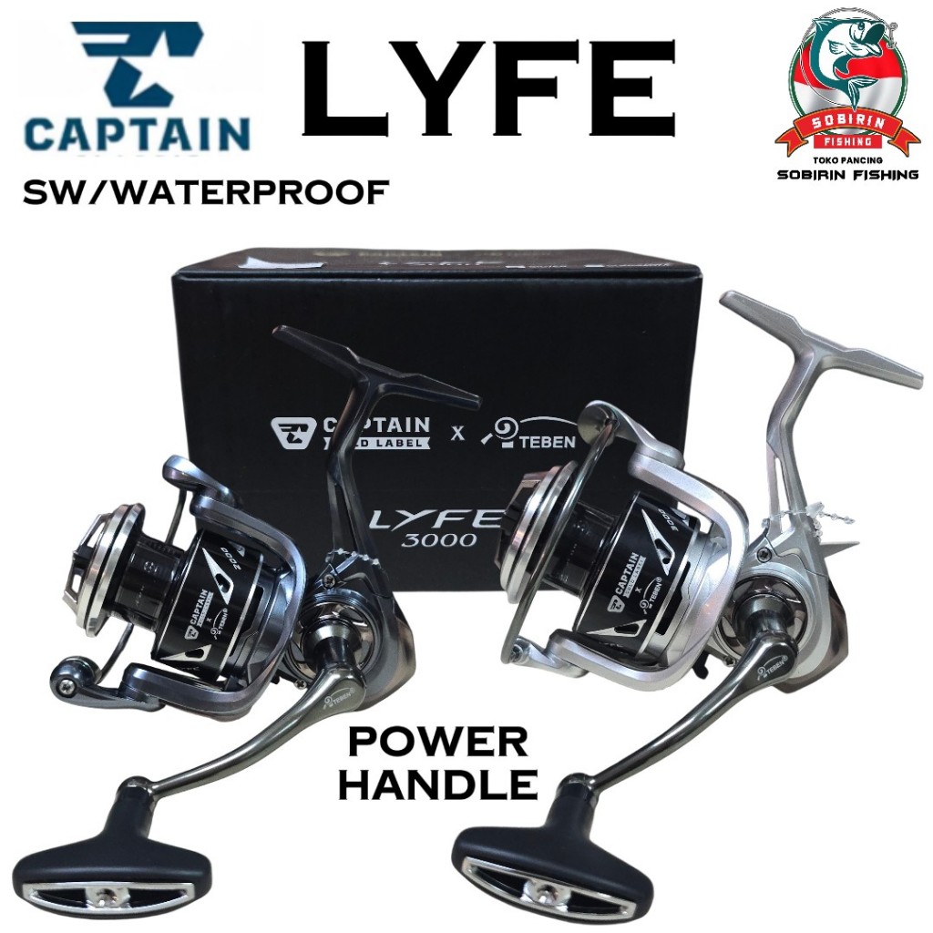 reel captain lyfe gold label power handle 1000-3000 - reel spinning captain