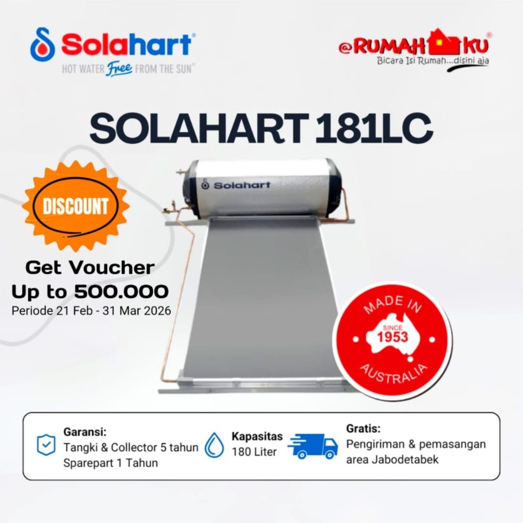 SOLAHART SOLAR WATER HEATER 181 Lc