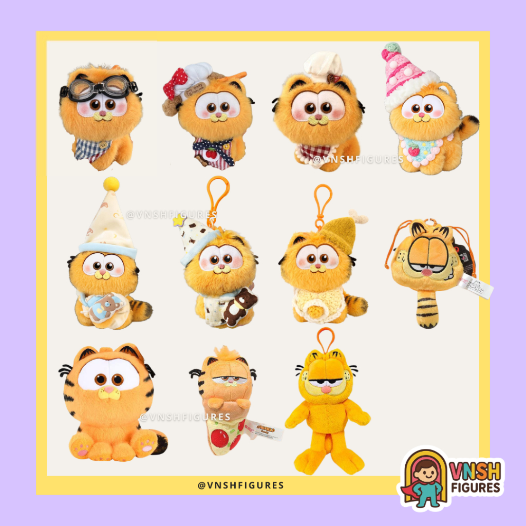 Garfield Custom Plush Keychain | Gantungan Boneka Plush Kucing Lucu Gemoy Mini Lembut Garfield untuk