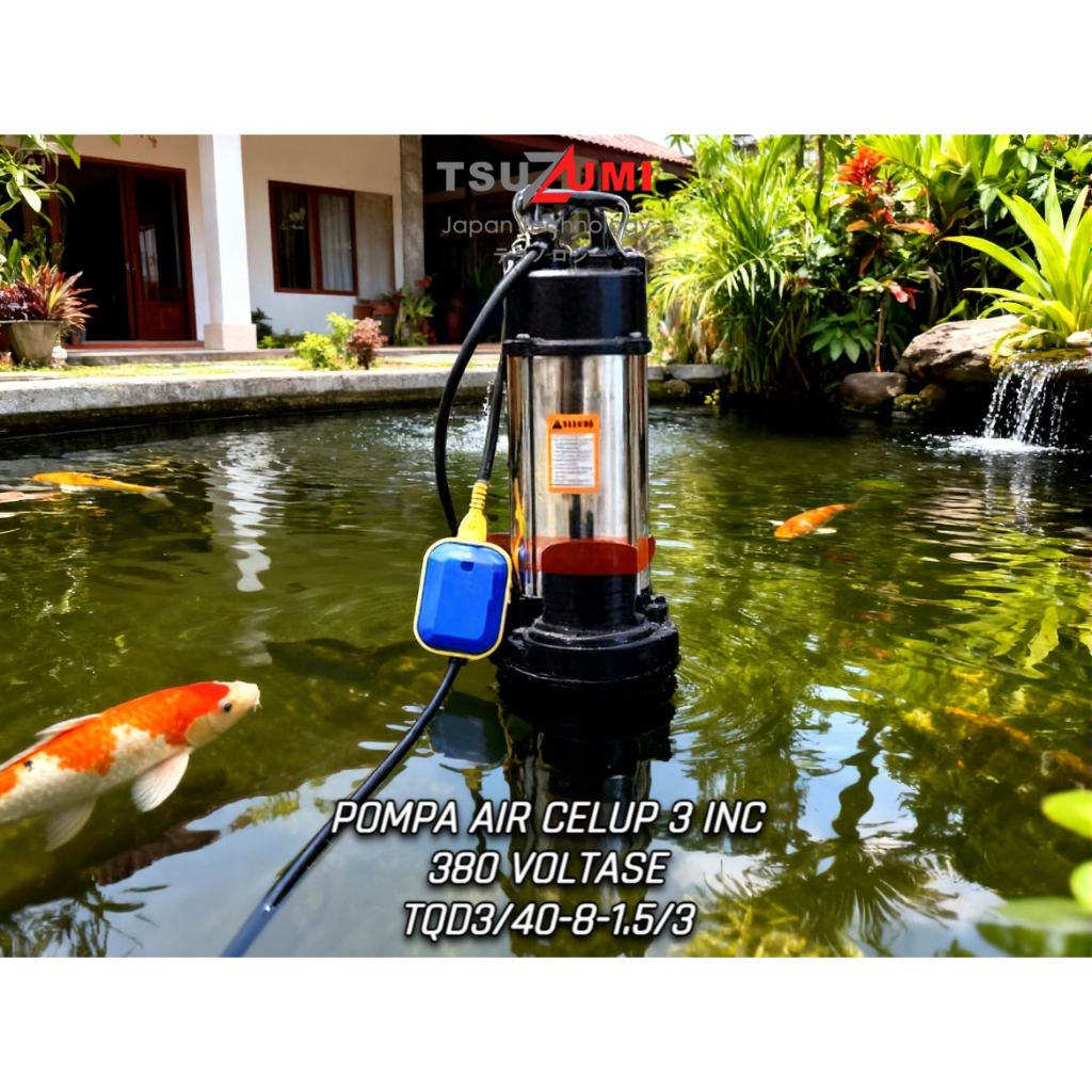 Pompa Air Celup 3 Inc 1.5 HP 1.5 KW 3 Phase Tsuzumi TQD3/40-8-1.5/3 Japan Technology