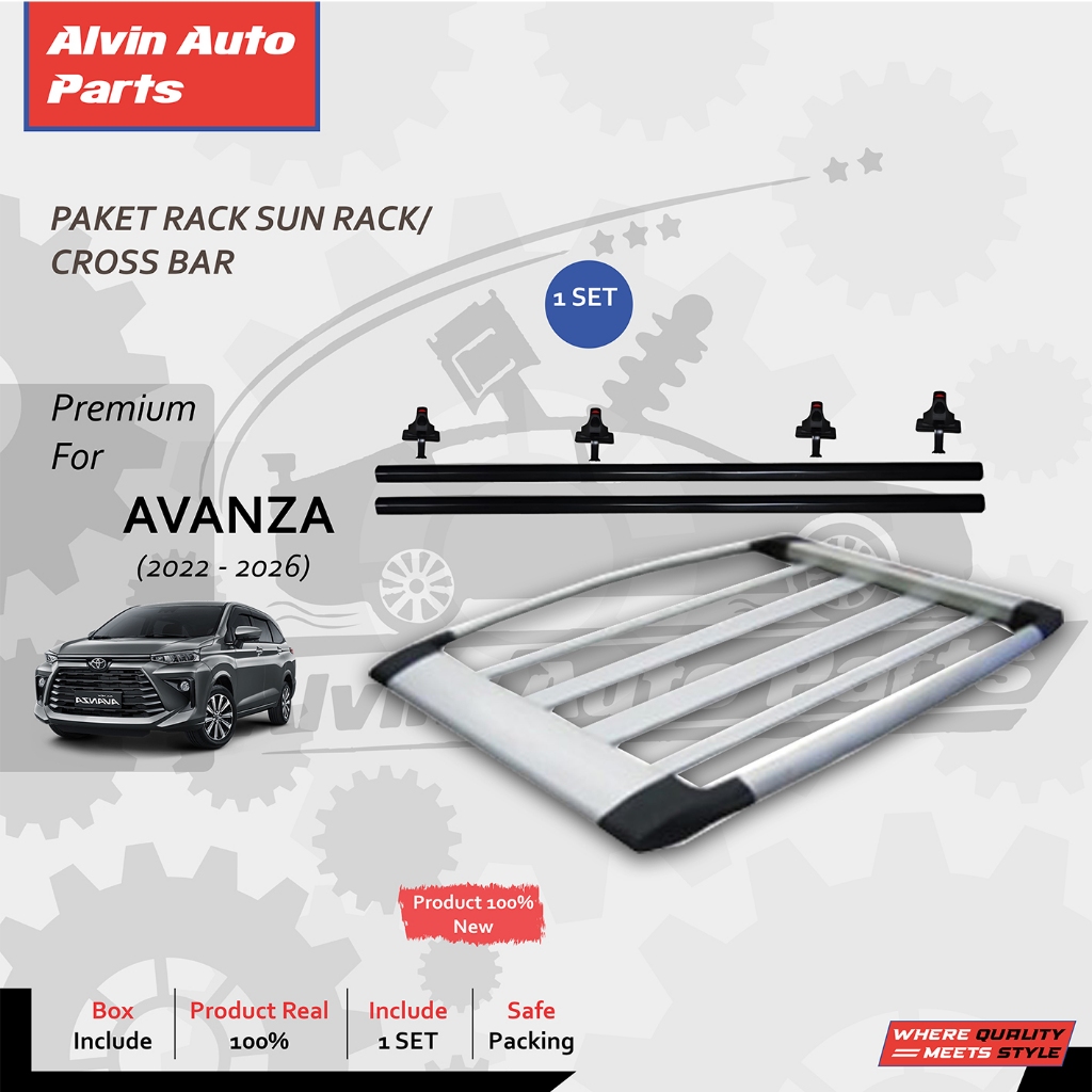 PAKET RACK + CROSS BAR AVANZA 2022 - 2026 / RACK ATAS AVANZA FACELIFT / RACK BAGASI ATAS AVANZA