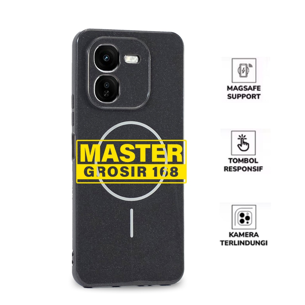 CASE MAGSAFE IQOO 13 IQOO Z9 5G IQOO Z9X CASE MAGSAFE BLACK GLOSSY MAGNETIC MAGSAFE MAG-12  MASTER