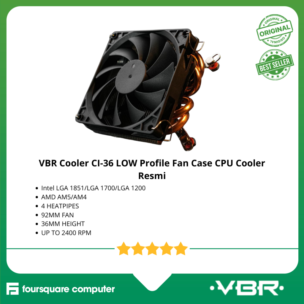 VBR Cooler CI-36 LOW Profile Fan Case CPU Cooler Resmi