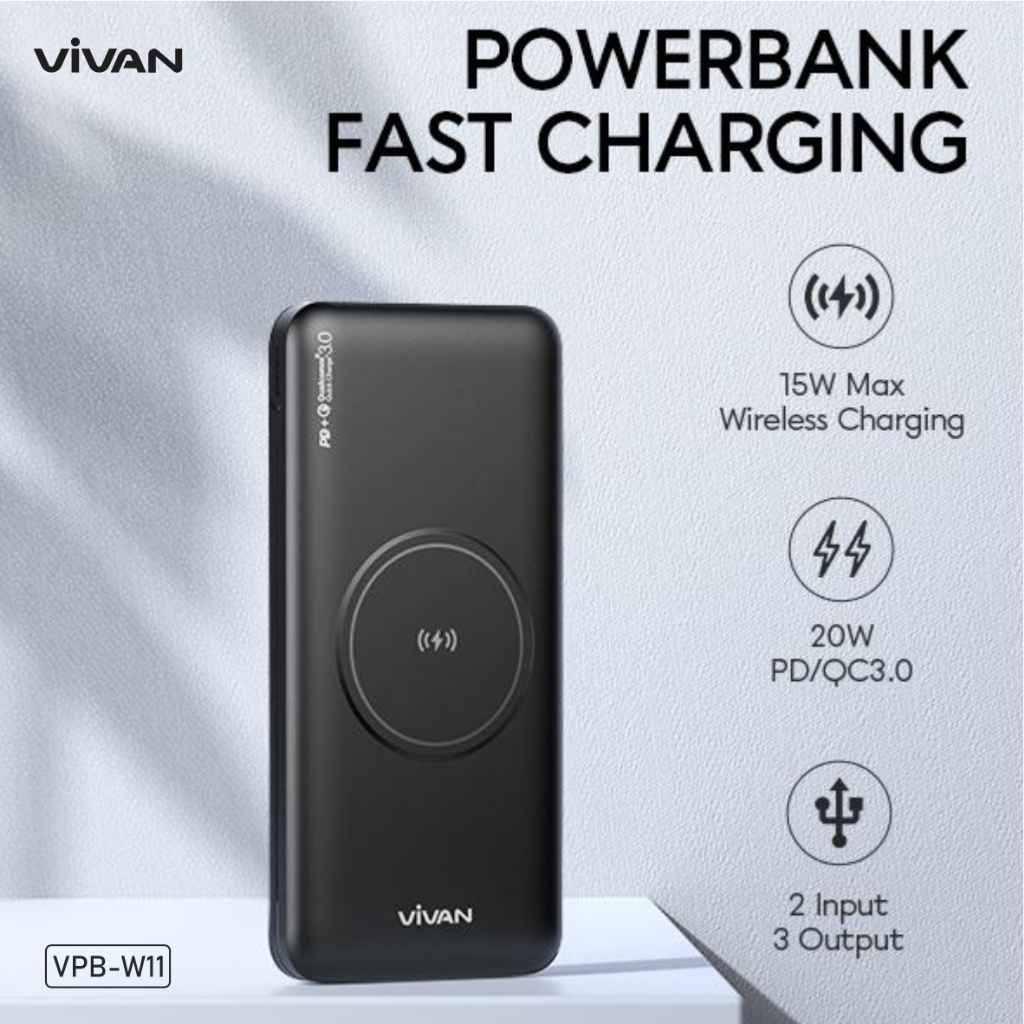 Powerbank 10000MAH, Merek VIVAN VPB-W11