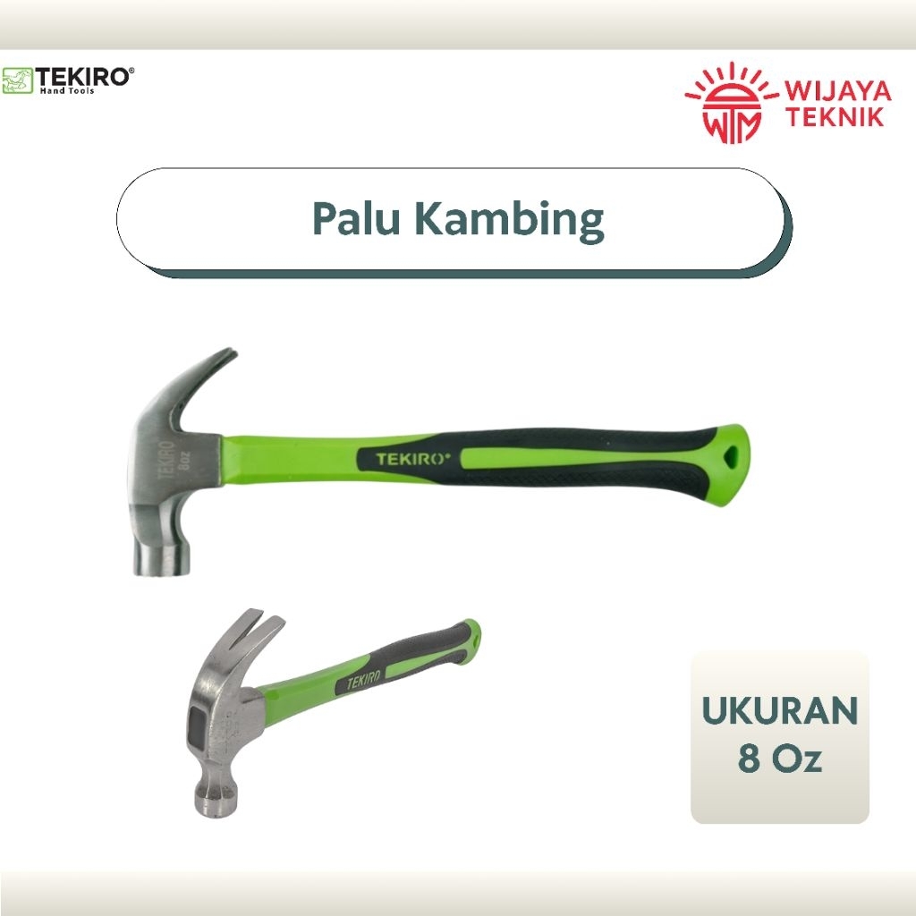 Tekiro Palu Kambing 8 Oz Claw Hammer Gagang Palu Besi Martil