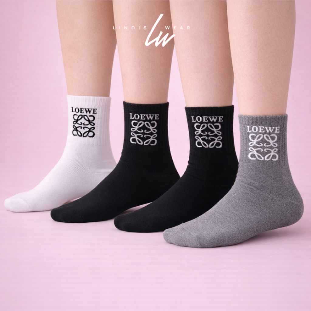 (COD 3PSG) UK 35-45 KAOS KAKI LOEWE OLD SCHOOL UNISEX II SPORT KATUN SPANDEX PE TEBAL PREMIUM