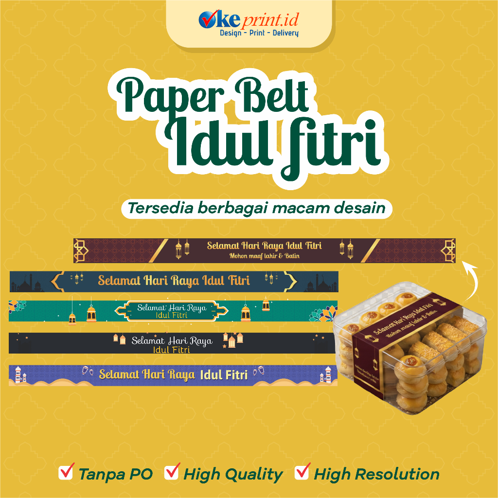 Paper Belt Parcel Idul Fitri | Selempang Hampers Idul Fitri | Label Parsel Idul Fitri