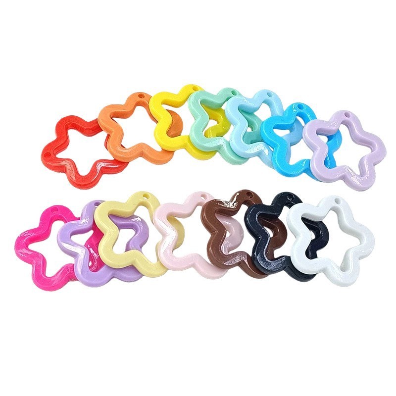 AA - 1PCS Manik - Manik Flower Mote Charm Bunga Besar / Manik Bintang Frame Besar Pentagram DIY