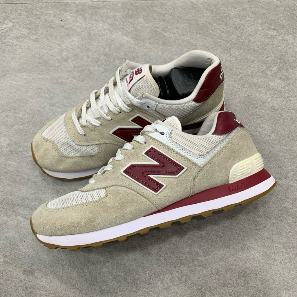 New Balance 574 Beige Maroon