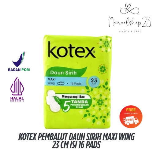 Kotex Pembalut Daun Sirih Maxi Wing 23 cm Isi 16 Pads