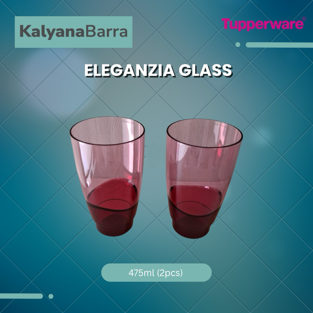 TUPPERWARE Eleganzia Glass 475 ml (Set 2 pcs) – Pink Mage