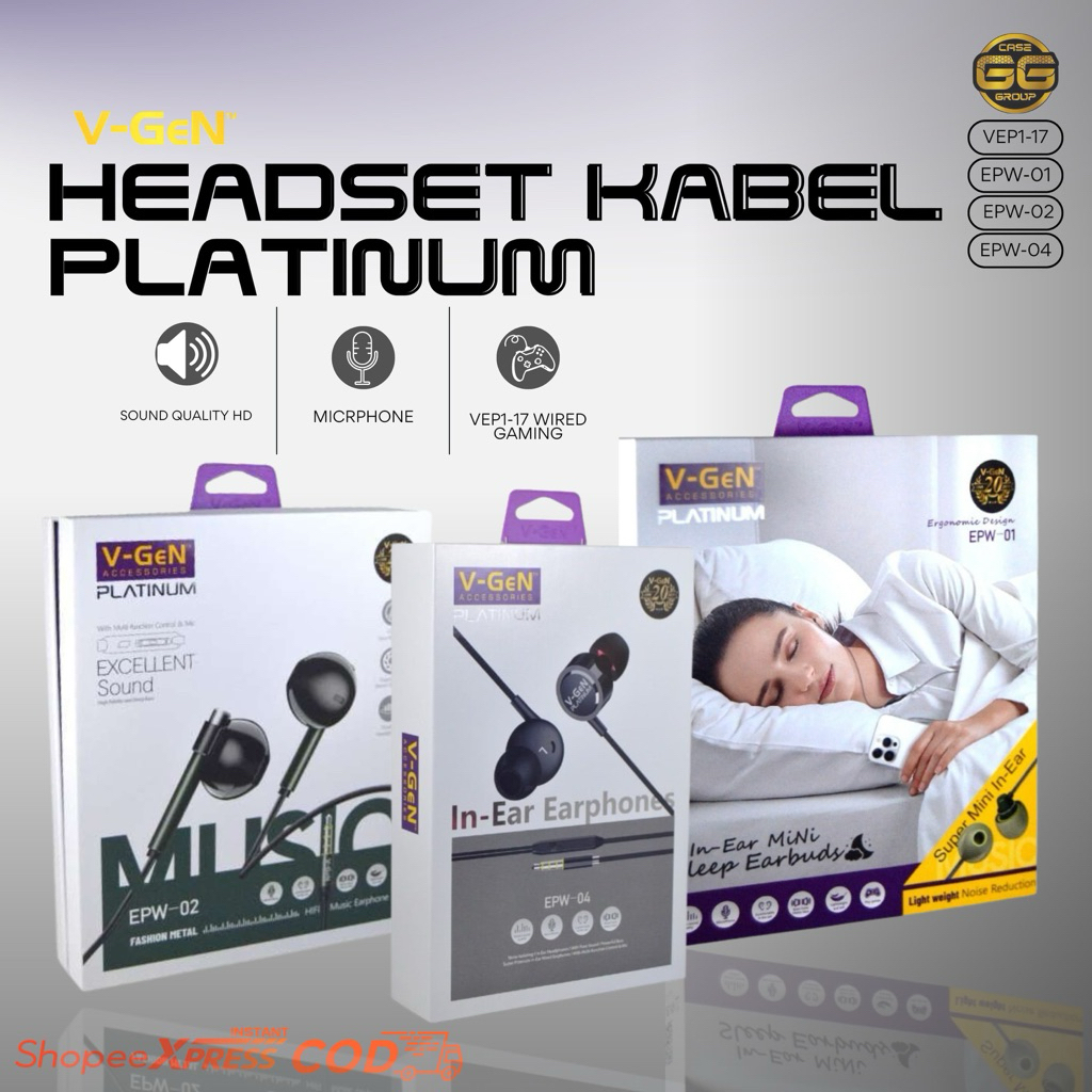 EARPHONE // HEADSET KABEL HANDSFREE V-GEN SOUND FULL BASS