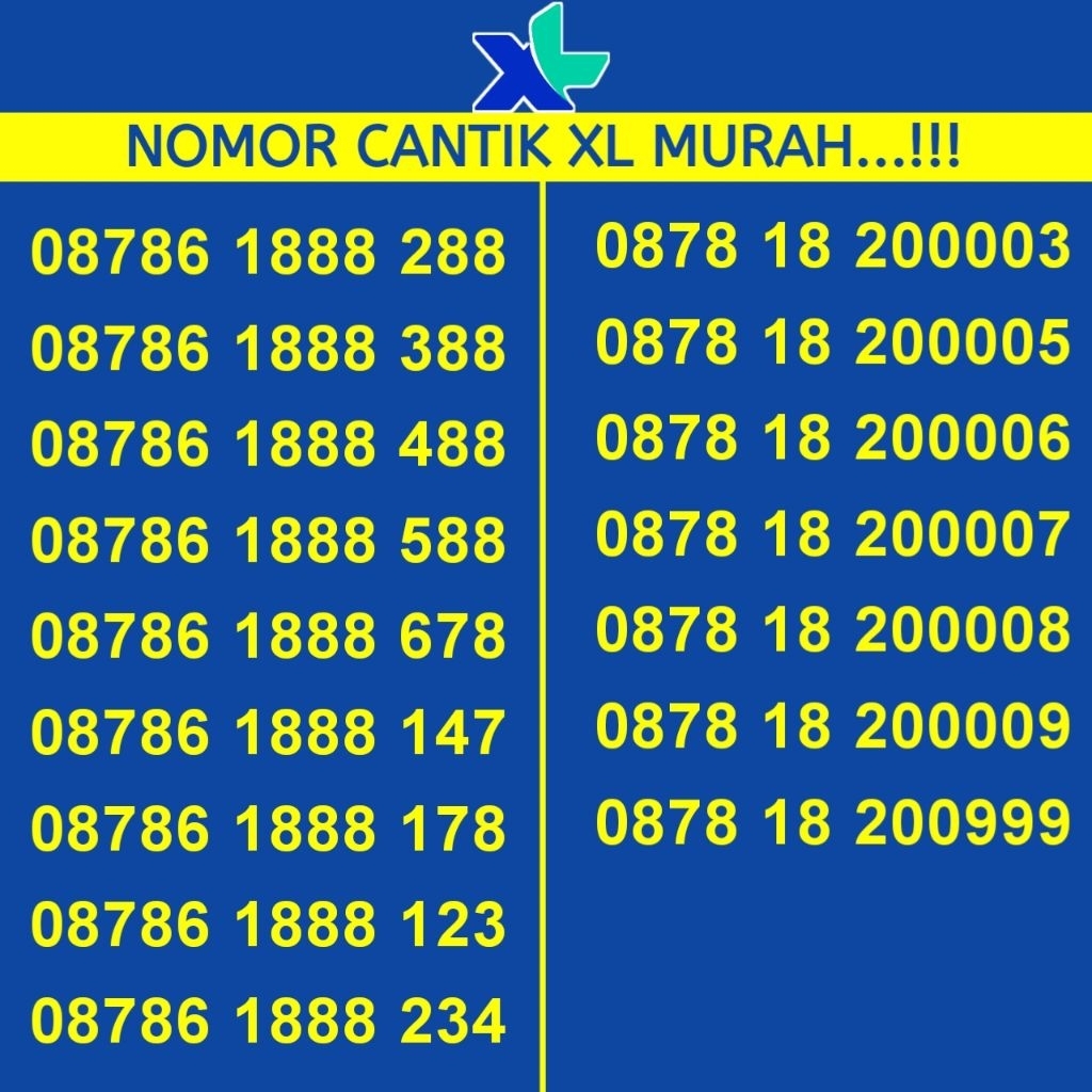 Kartu Perdana Nomor Cantik XL 4G Kuartet 8888 555 9999